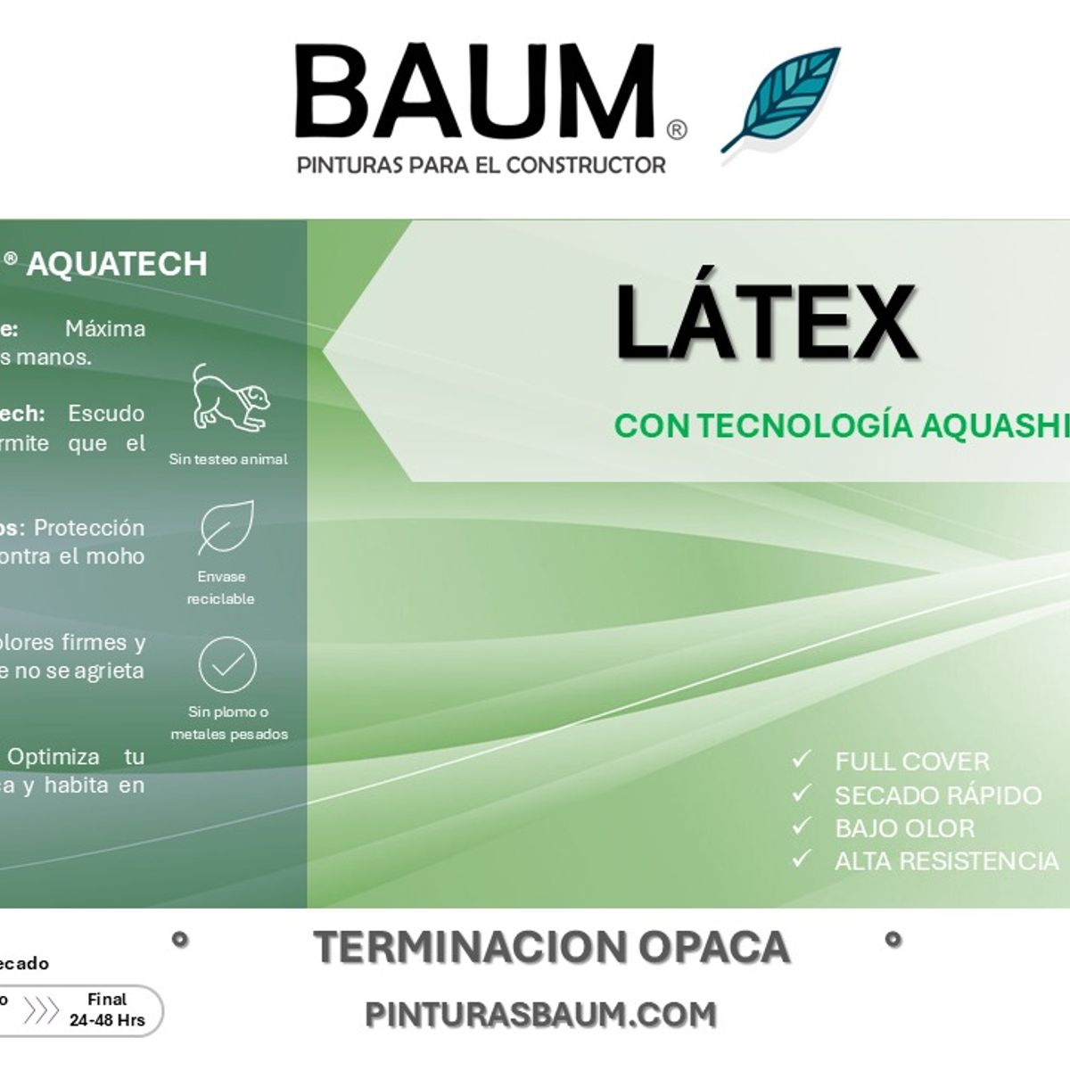 BAUM - Látex rojo colonial   BAUM® Aquatech - Mate Absoluto e Impermeable