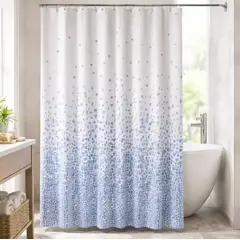 GENERICO - Cortina De Baño Peva 180x180cm Diseño Mosaico Azul