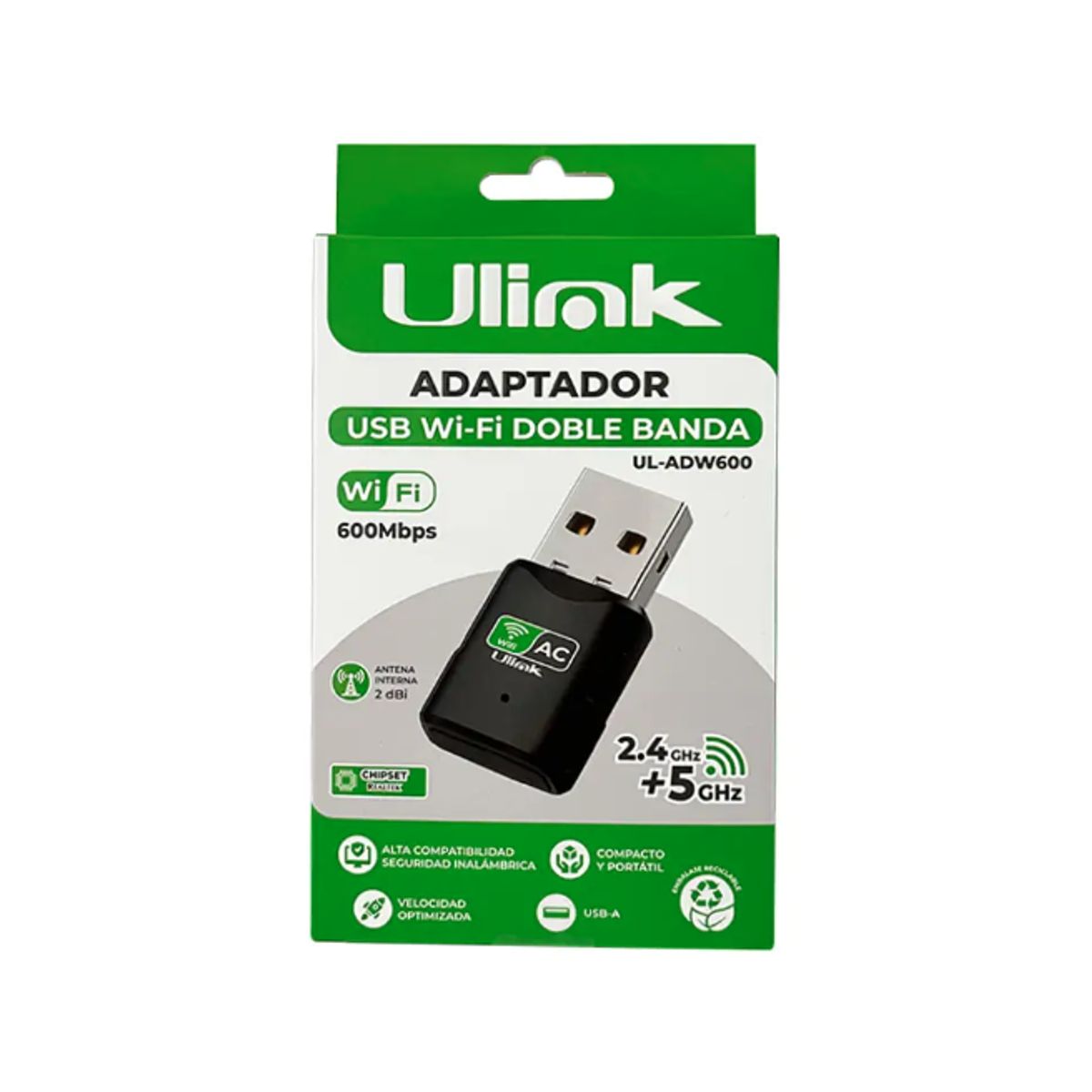 ULINK - Adaptador Receptor USB Wi-Fi 600mps Ulink UL-ADW600