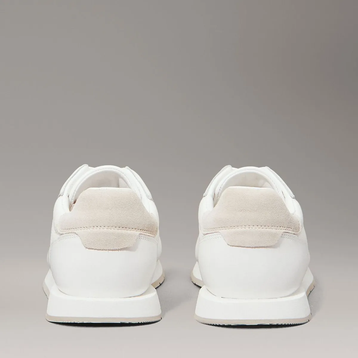 CALVIN KLEIN - Zapatillas de Cuero Textured Lace Up Blanco Calvin Klein