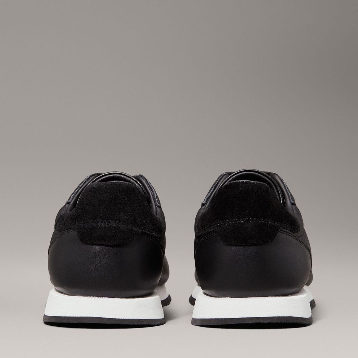 CALVIN KLEIN - Zapatillas de Cuero Textured Lace Up Negro Calvin Klein