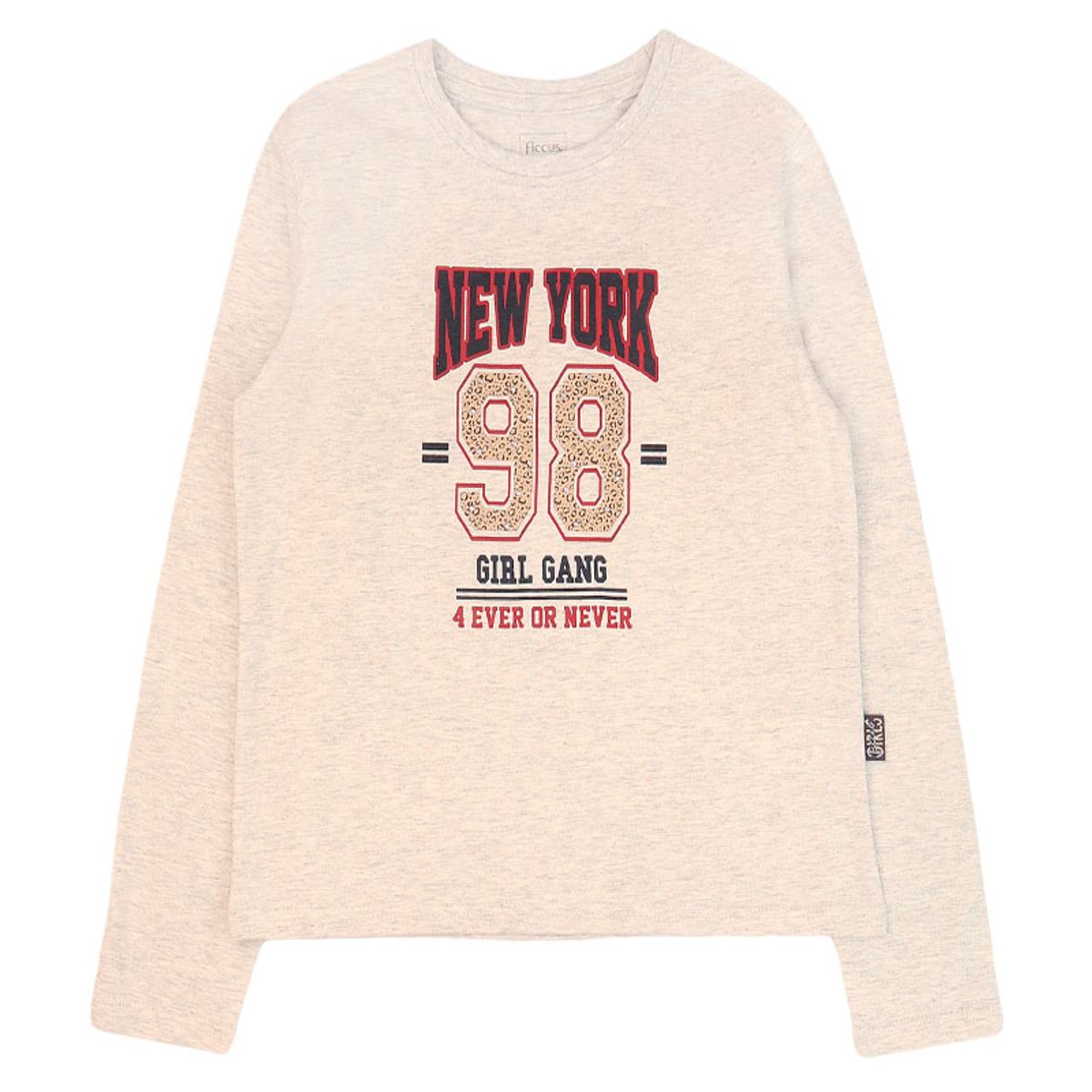 FICCUS - Polera Niña Squad 2620353 Gris Melange Ficcus