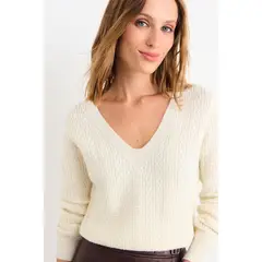 IO - Sweater Liso Mujer Crudo