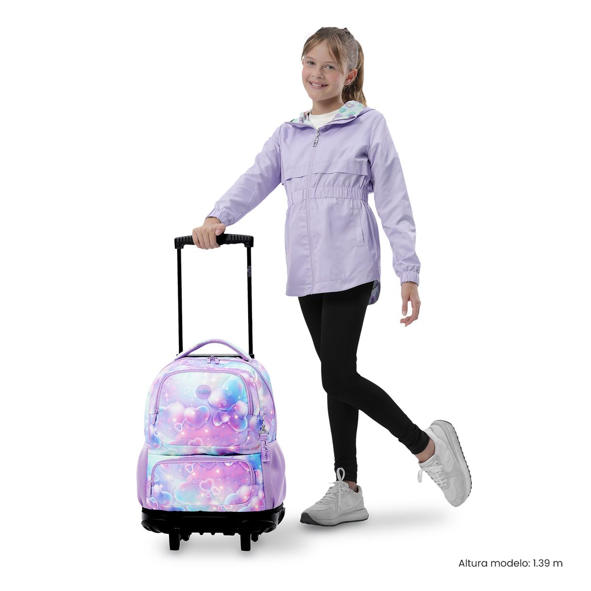 TOTTO - Mochila para Niña con ruedas Skl Grande Morado