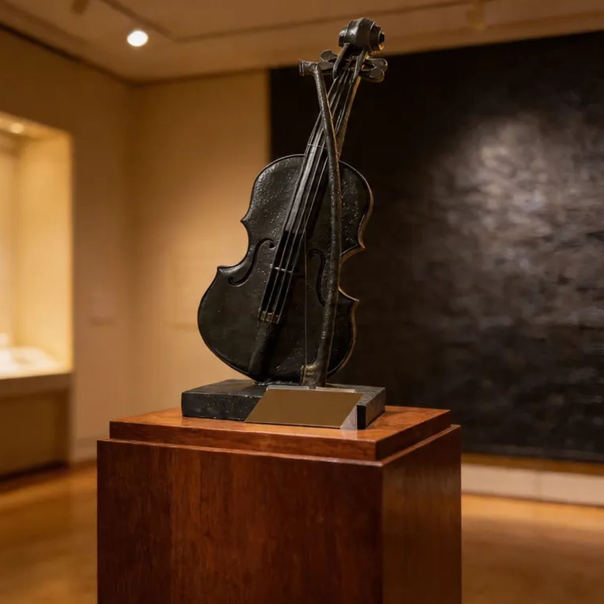 GENERICO - Escultura de Violín Negro Elegante Y Moderno