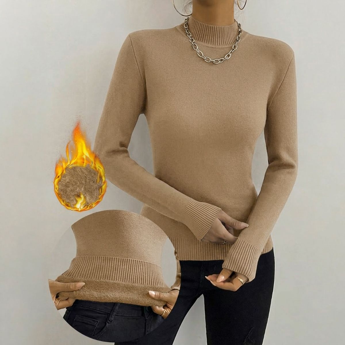 AGW - Sweater Mujer Chaleco Térmico Lanilla Forrado en Interior Chiporro