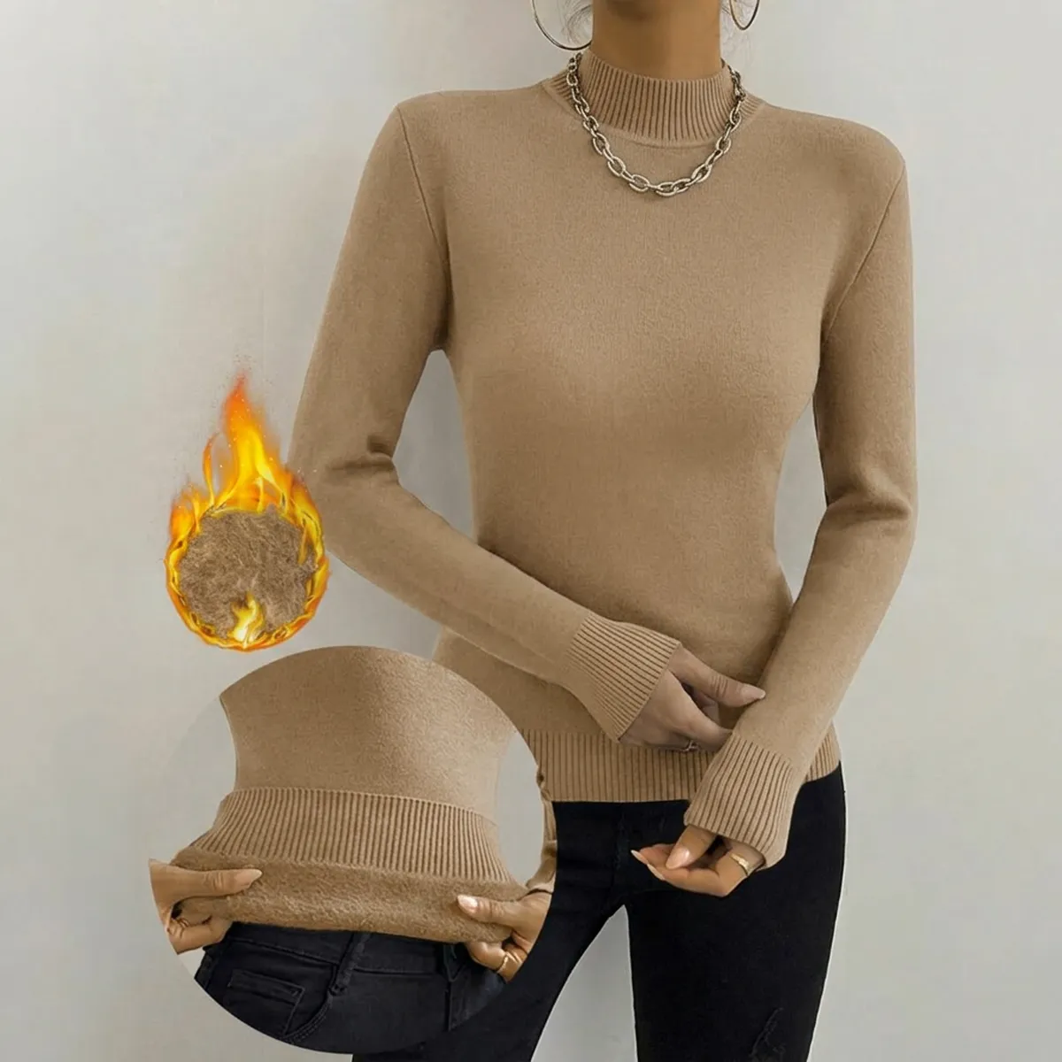 AGW - Sweater Mujer Chaleco Térmico Lanilla Forrado en Interior Chiporro