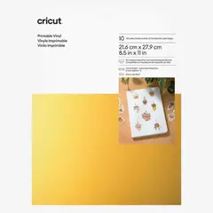 CRICUT - Vinil Imprimible Plateado Tamaño Carta 10pz