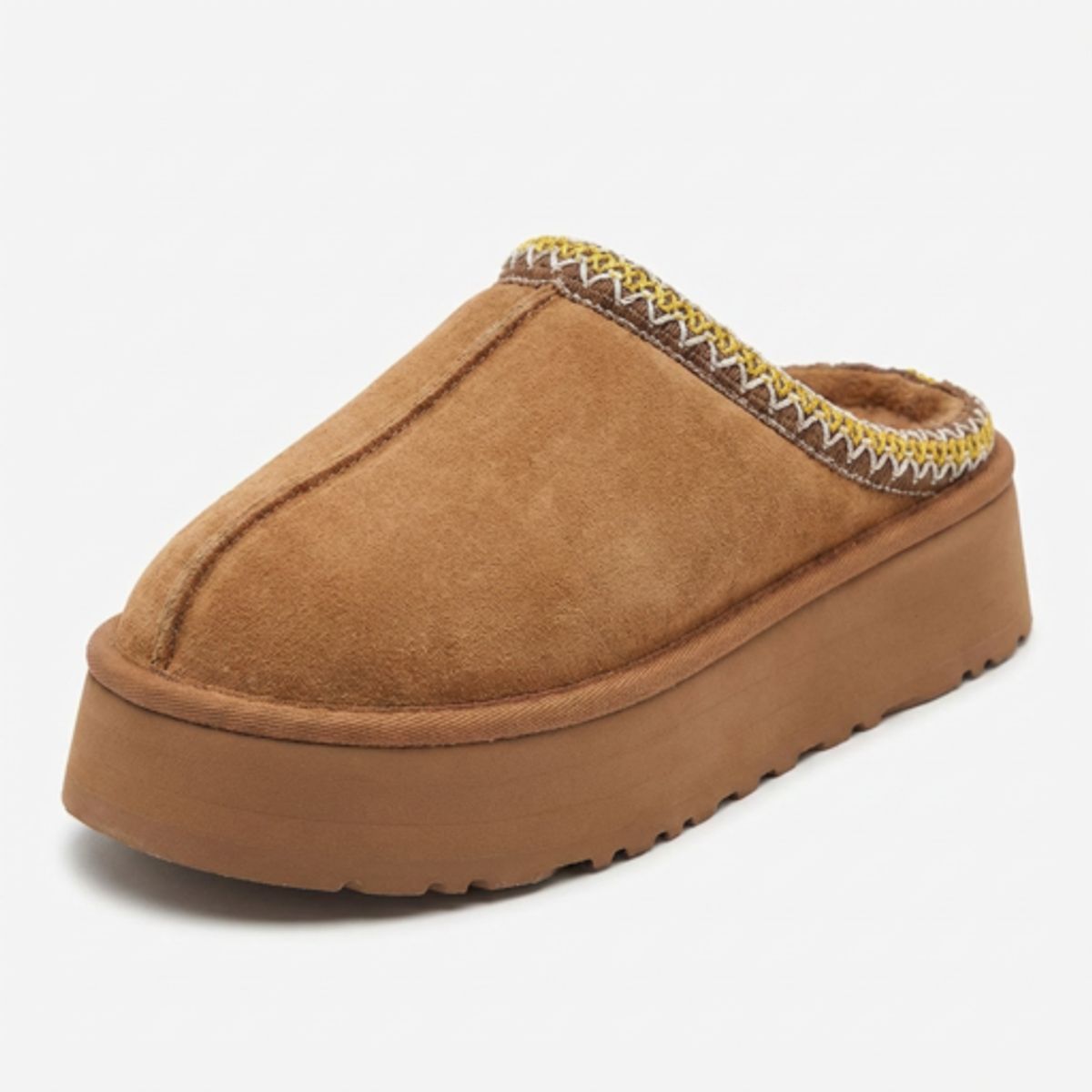 BOVINITA - Zueco Mujer Pantufla Chiporro Camel Liviana Caliente Comoda