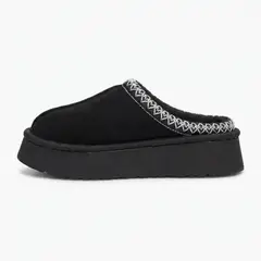BOVINITA - Zueco Mujer Pantufla Chiporro Negro Liviana Caliente Comoda