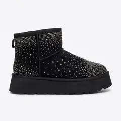 BOVINITA - Botin Mujer Pantubota Chiporro Brillo Negro Comoda Liviana