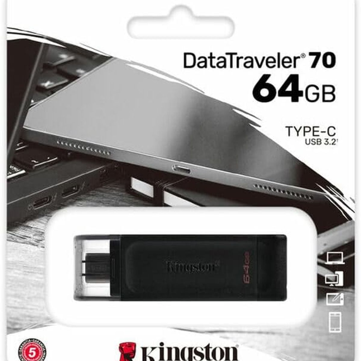 KINGSTON - Kingston DataTraveler 70 64GB USB-C portátil