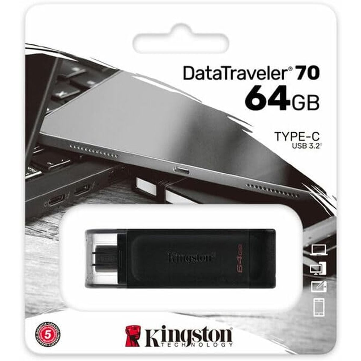 KINGSTON - Kingston DataTraveler 70 64GB USB-C portátil