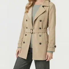 LINEATRE - Chaqueta Mujer Elena Regular Cuello En. V Solapa Manga Suelta Fango