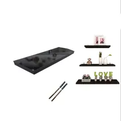 GENERICO - Repisa Flotante de Madera Negra - 80 x 15 cm - Espesor 1.8 cm Reforzado 1pcs