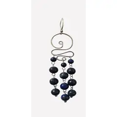 TAETHAI - Aros de plata 925 con bolitas Lapislázuli