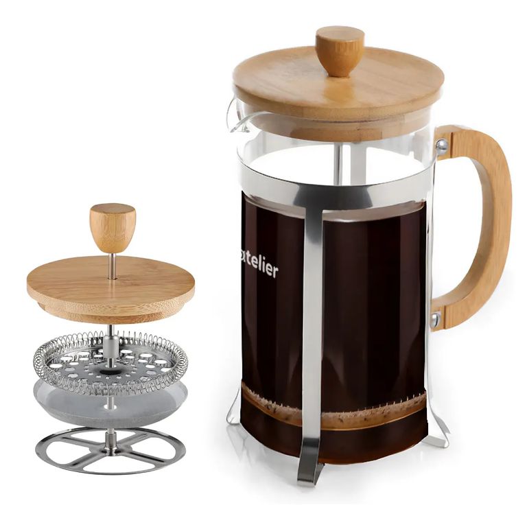 Cafetera Francesa 800ml Prensa Francesa Vidrio Y Acero Inoxidable Portatil