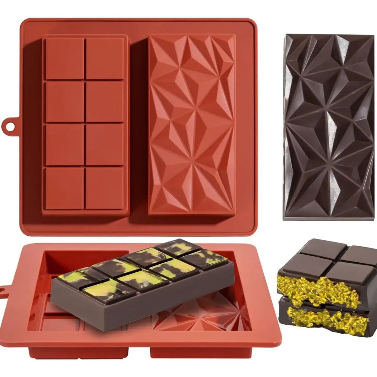 GENERICO - 2molde Chocolate Dubai  Molde Barra De Chocolate De Silicón