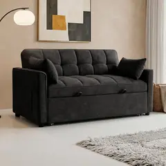 NOVAHUS - Sofá cama 77x135x93 cm Negro