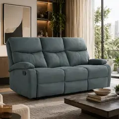 NOVAHUS - Berger Sofá reclinable Milan 3 cuerpos Gris