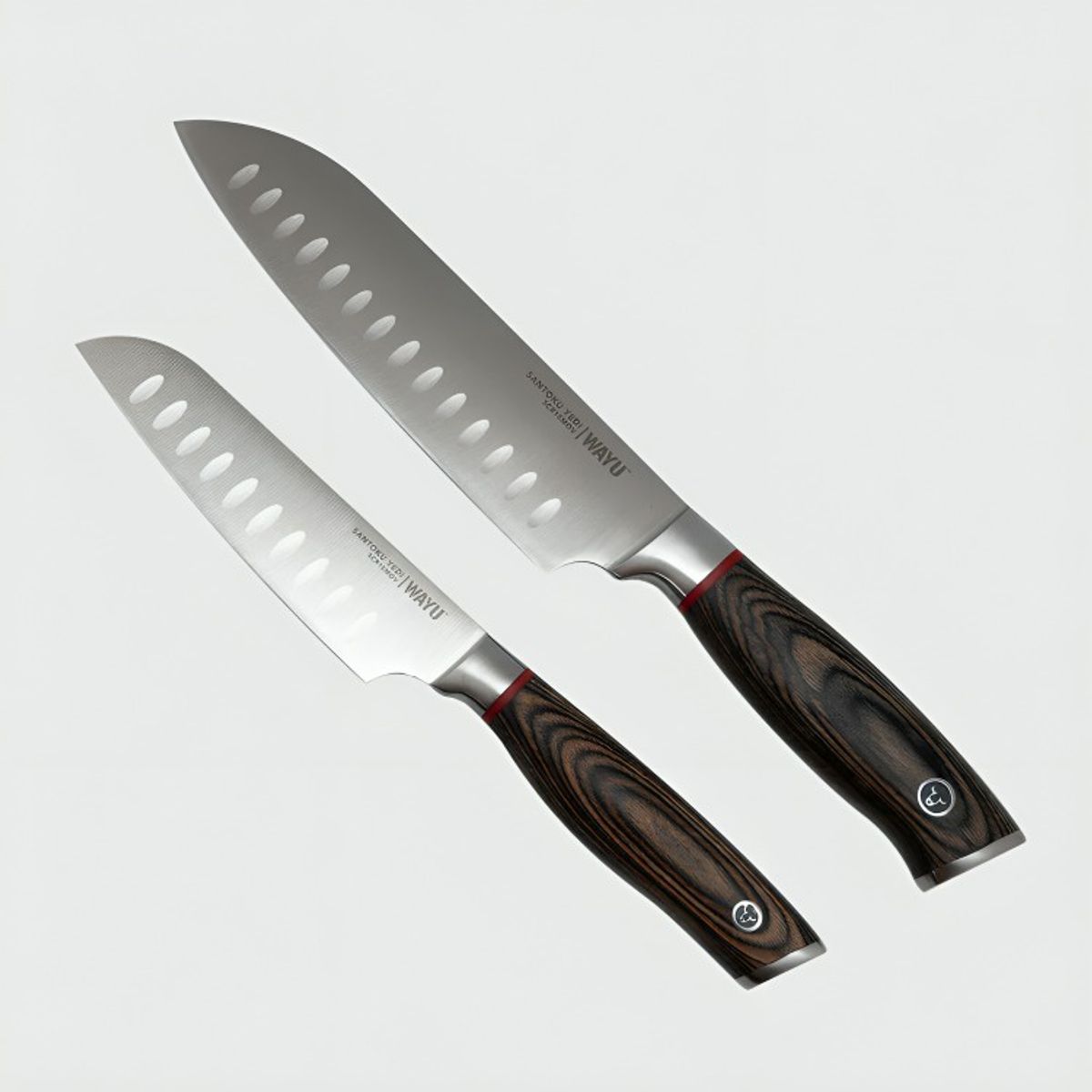 WAYU - Set 2 Cuchillos Santoku Ring Red Wayu