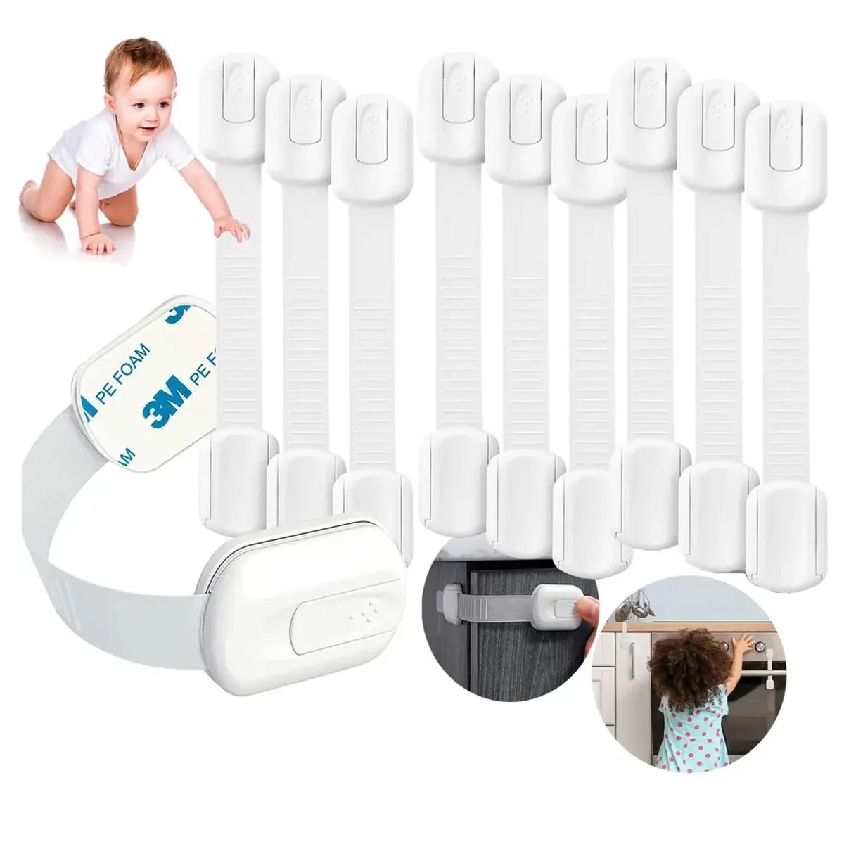 GENERICO - 10 Seguros Para Puerta Cajones Refrigerador Bebe Protectores