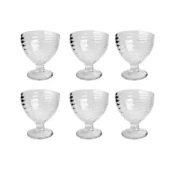 ALLEGRA - Set 6 Copas de Vidrio Texturizado para Helado 300ml