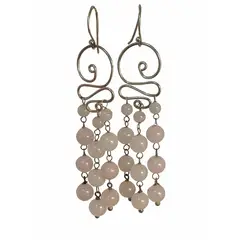TAETHAI - Aros de plata 925 con bolitas Cuarzo
