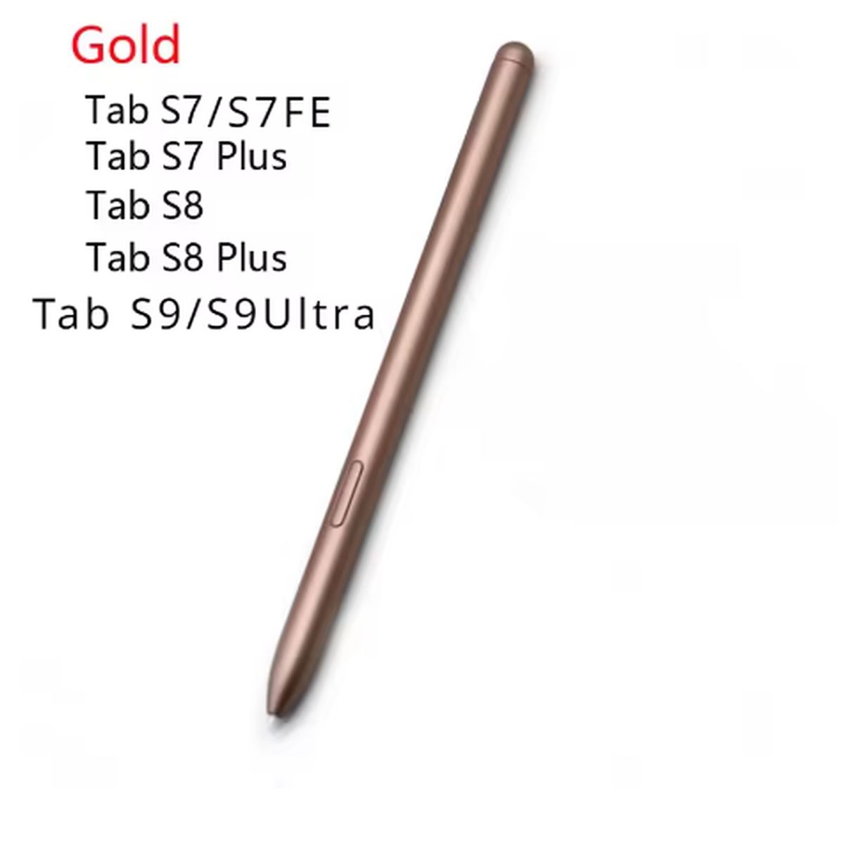 GENERICO - Lapiz Spen Para Galaxy Tabs Series S6 S7 S8 S9 S10 Gold Rose + 3 Puntas Aluminio