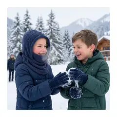 EKOL TACTICA MILITAR - Set Invierno Infantil Gorro Pasamontaña + Guantes De Lana
