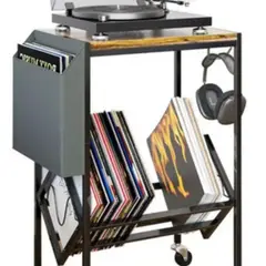 GENERICO - Mesa De Soporte Tocadiscos Y Almacenamiento De Vinilos