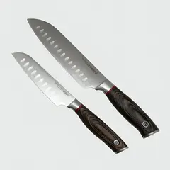 WAYU - Set 2 Cuchillos Santoku Ring Red