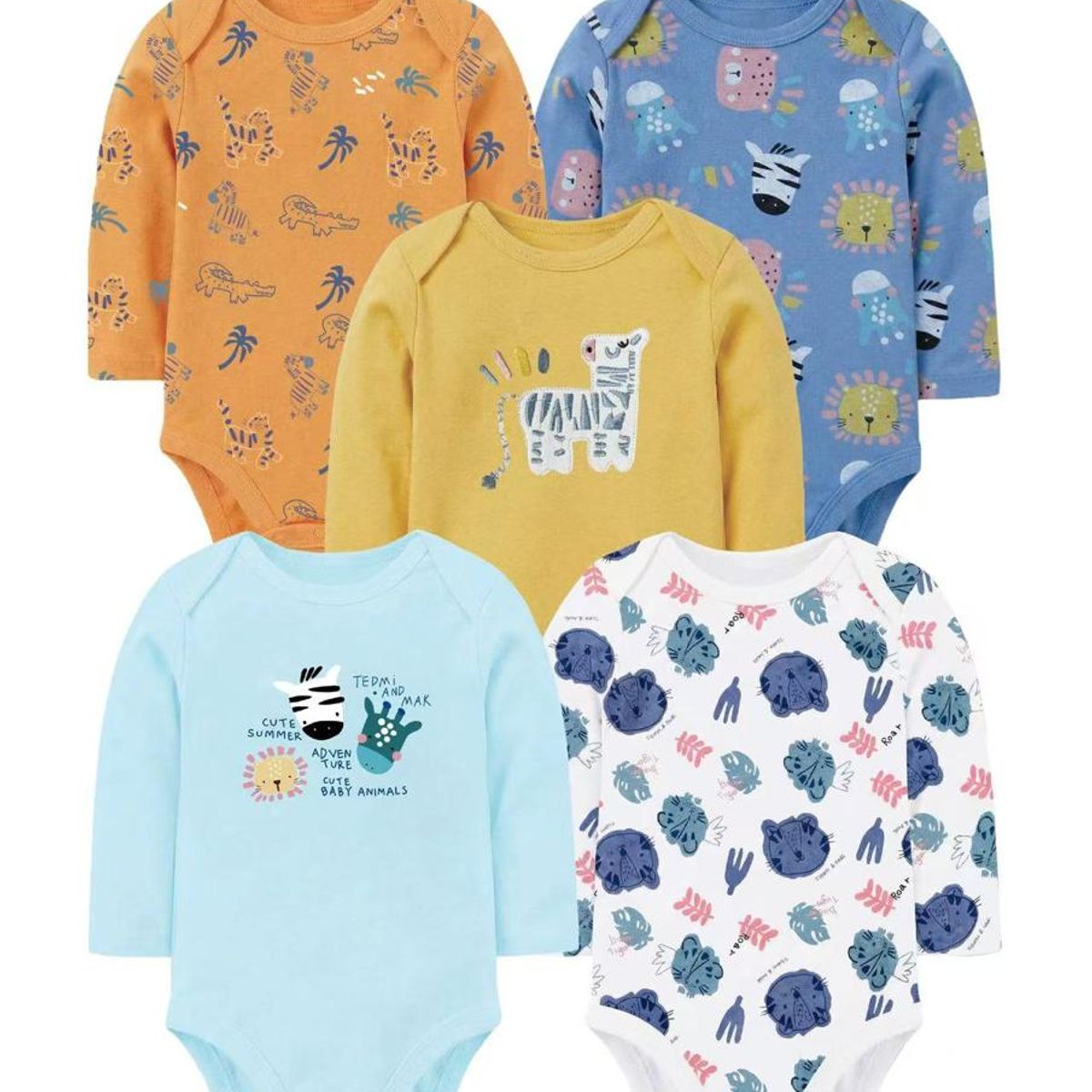 TEDMIMAK - bodys manga larga pack  5 unidades