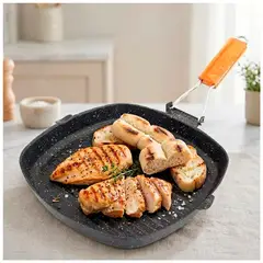 IRM - Sarten grill antiadherente 20cm mango plegable