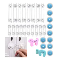 GENERICO - Set 32 Seguridad Del Bebe Seguros Puertas Y Cajones Proteger