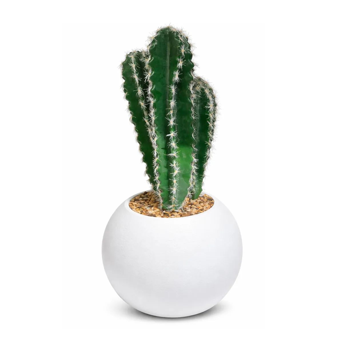 IRM - planta artificial cactus 40cm maceta blanca