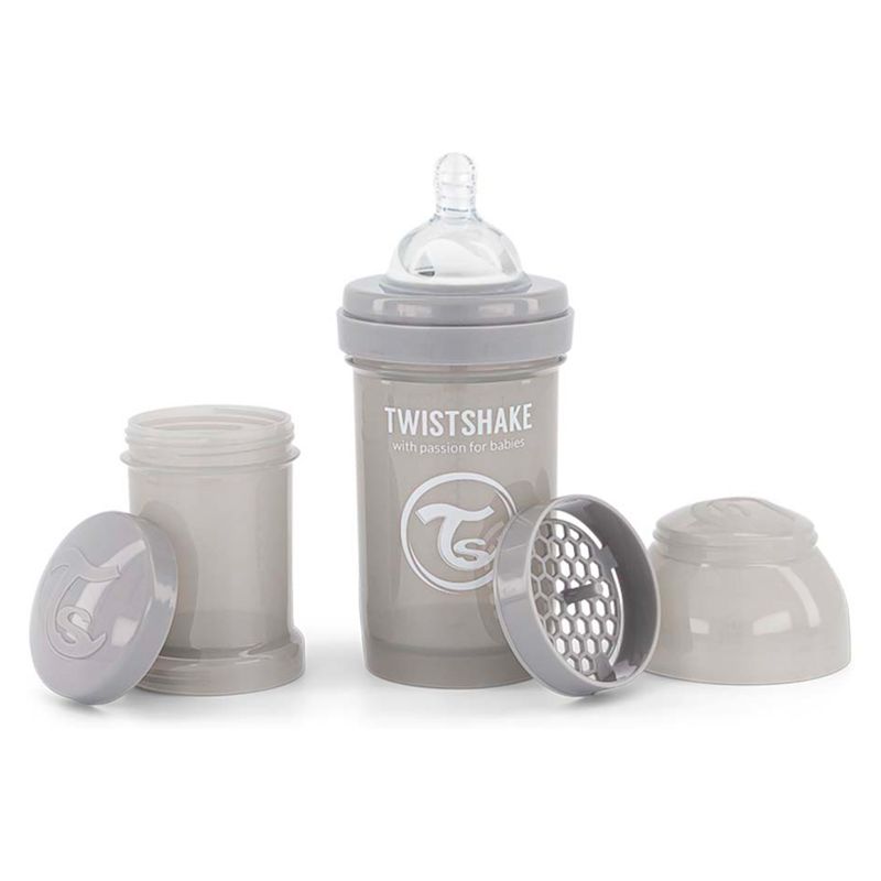 TWISTSHAKE - Mamadera Anti-Cólico 180 Ml Gris Twistshake