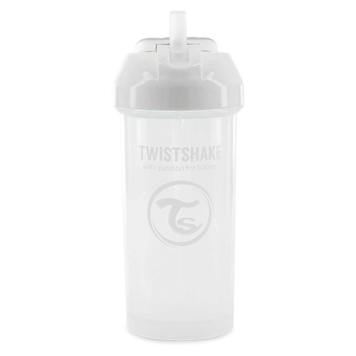 TWISTSHAKE - Vaso Antiderrame Straw Cup 360 Ml Blanco Twistshake