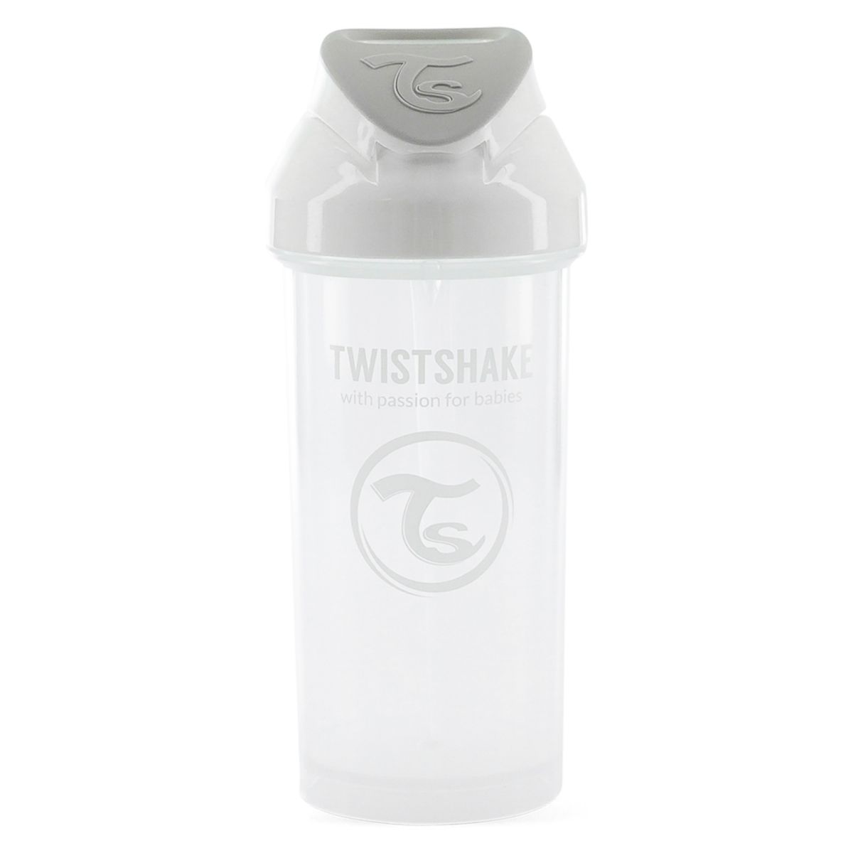 TWISTSHAKE - Vaso Antiderrame Straw Cup 360 Ml Blanco Twistshake