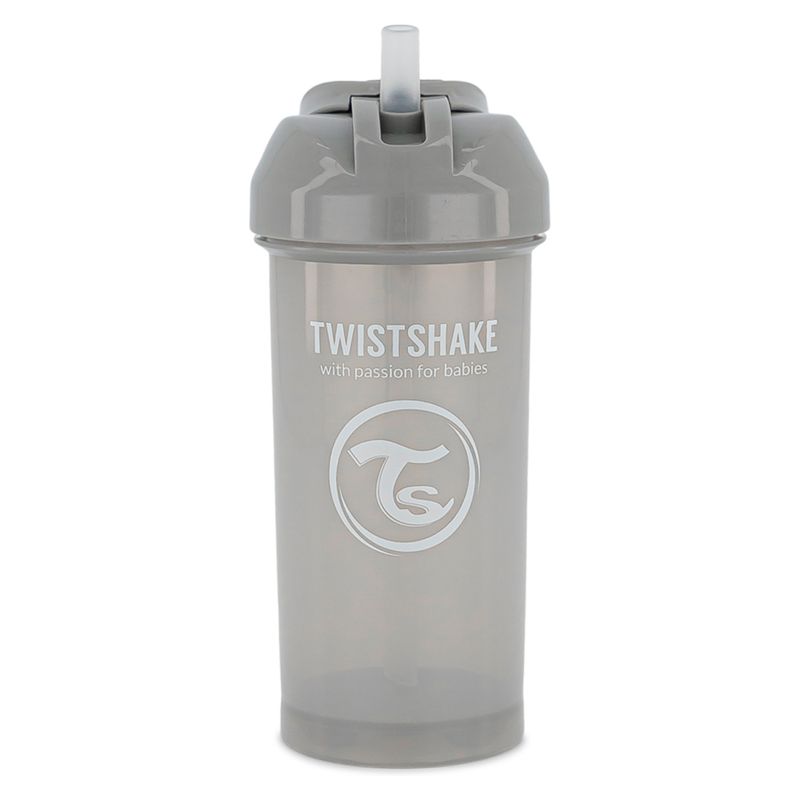 TWISTSHAKE - Vaso Antiderrame Straw Cup 360 Ml Gris Twistshake