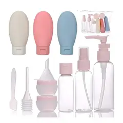 GENERICO - Set Botella De Viaje Dispensadora Contenedores Accesorios