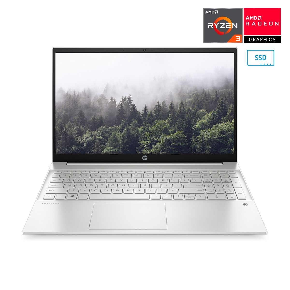 HP - Notebook HP Pavilion 15-EH0005LA AMD Ryzen3 4300U 8GB RAM 256GB SSD Gráficos AMD Radeon 15.6" HD