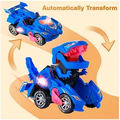 TIOZONEY - Transformer Auto Dinosaurio Con Luz Color