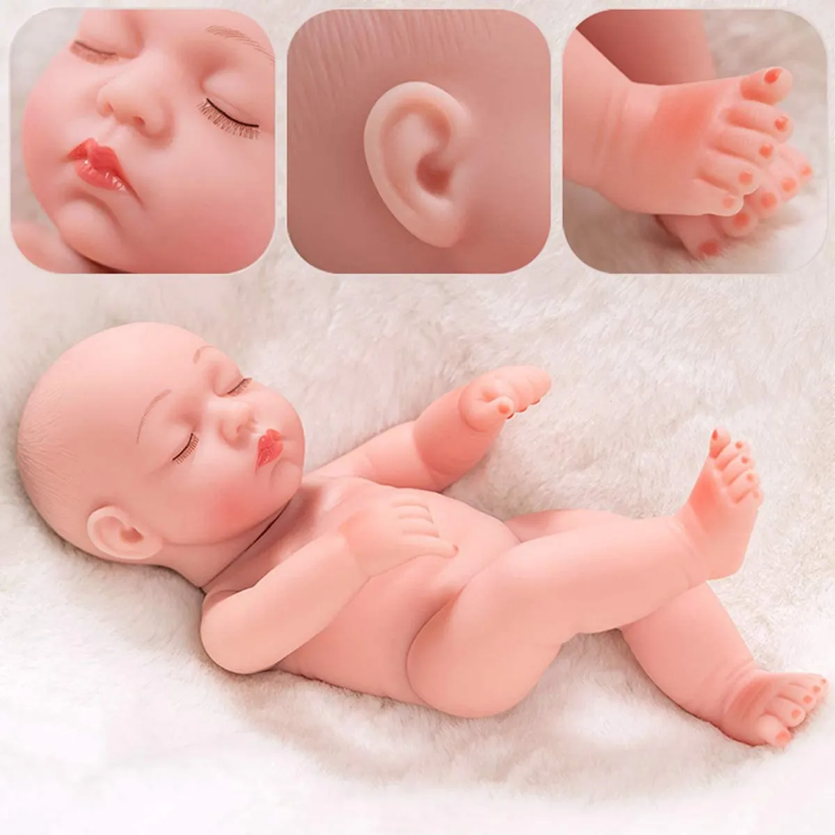 TIOZONEY - Muñeca bebe reborn vinilo de silicona juguetes para 30cm