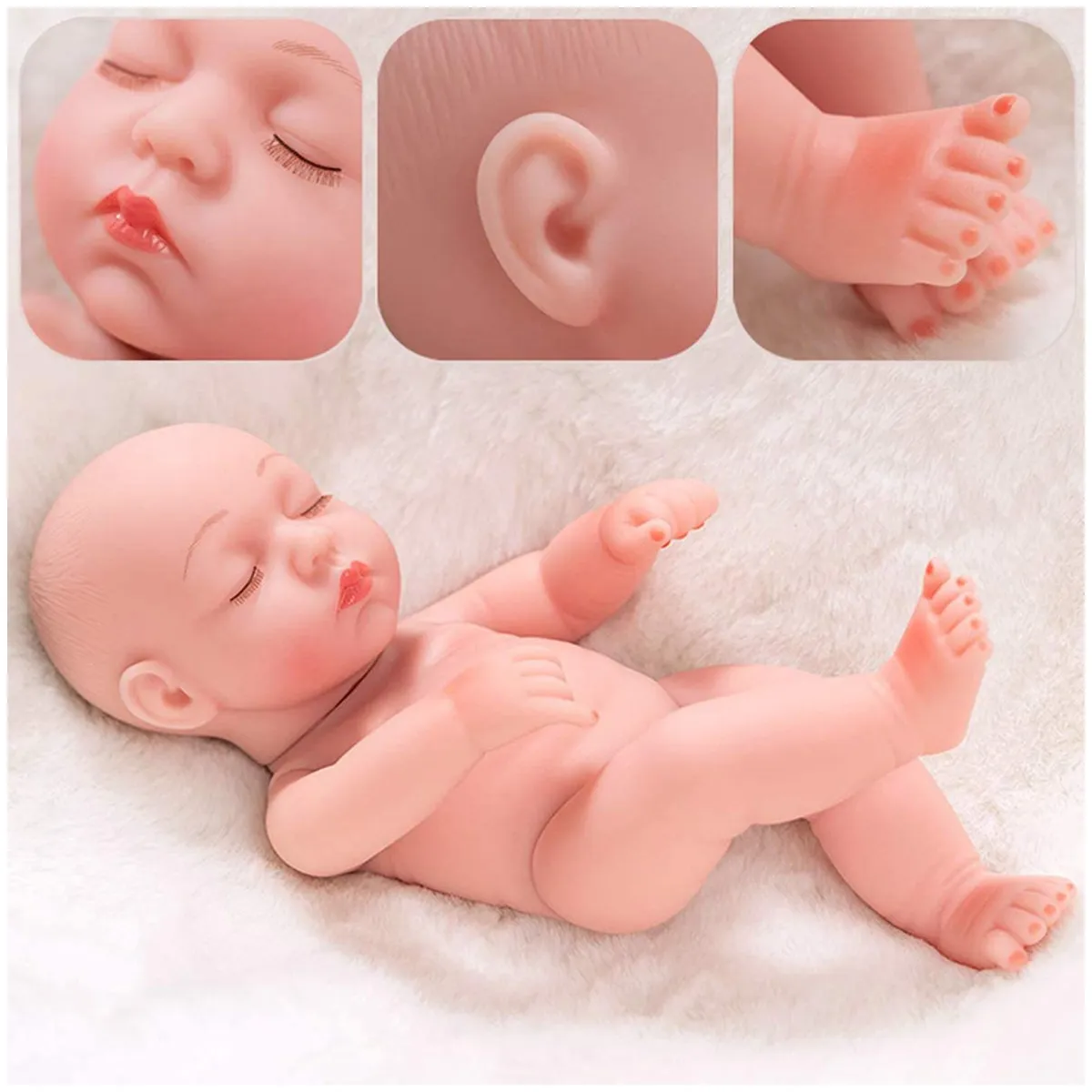TIOZONEY - Muñeca bebe reborn vinilo de silicona juguetes para 30cm
