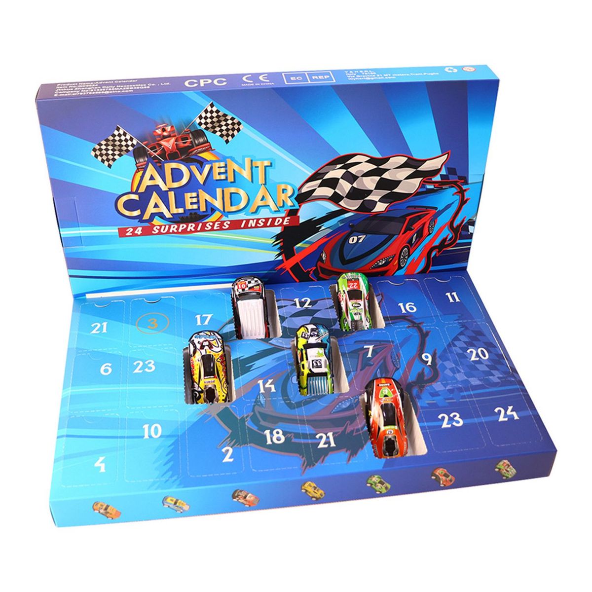 TIOZONEY - Calendario de Adviento infantil 2024 24 juguetes de coches