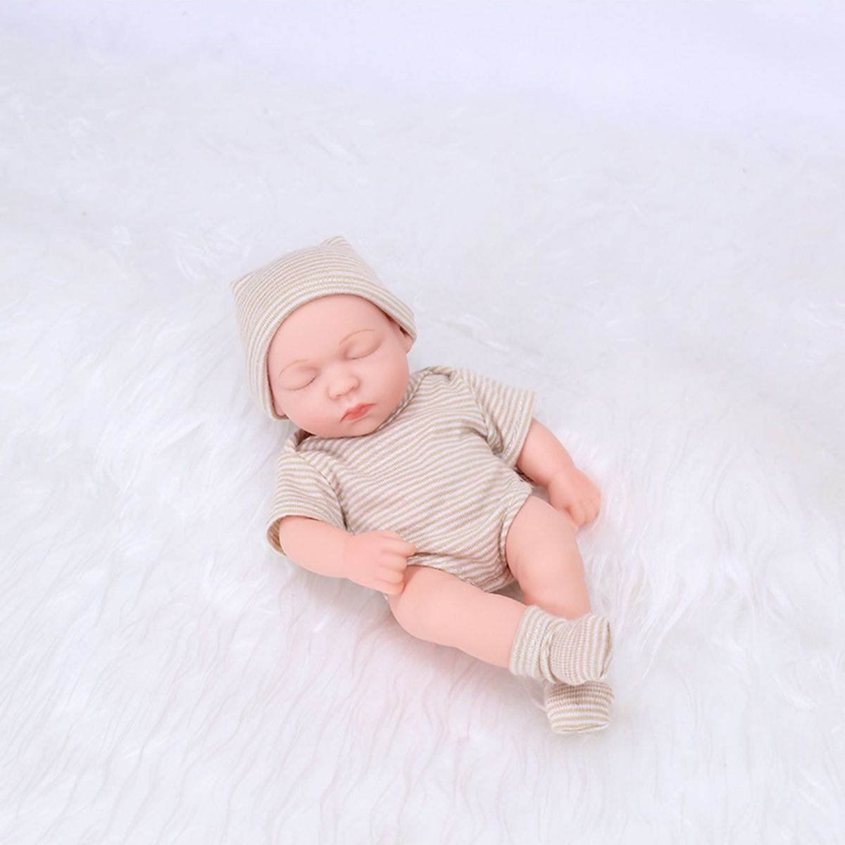 TIOZONEY - Muñeca bebe reborn vinilo de silicona juguetes para 19cm