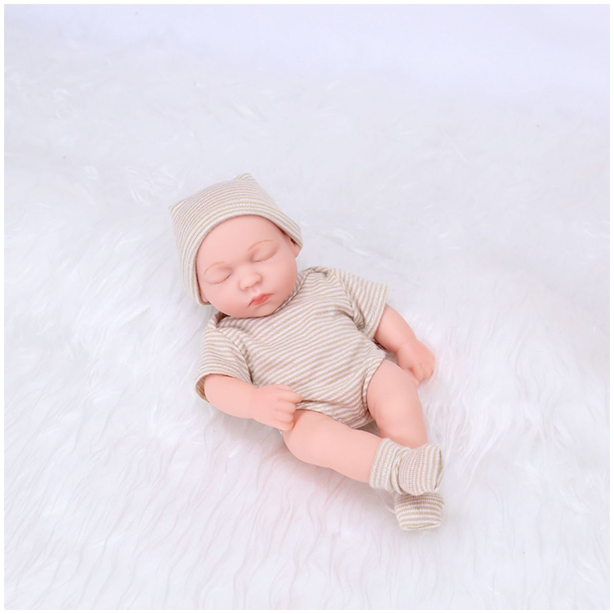 TIOZONEY - Muñeca bebe reborn vinilo de silicona juguetes para 19cm