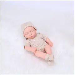 TIOZONEY - Muñeca bebe reborn vinilo de silicona juguetes para 19cm