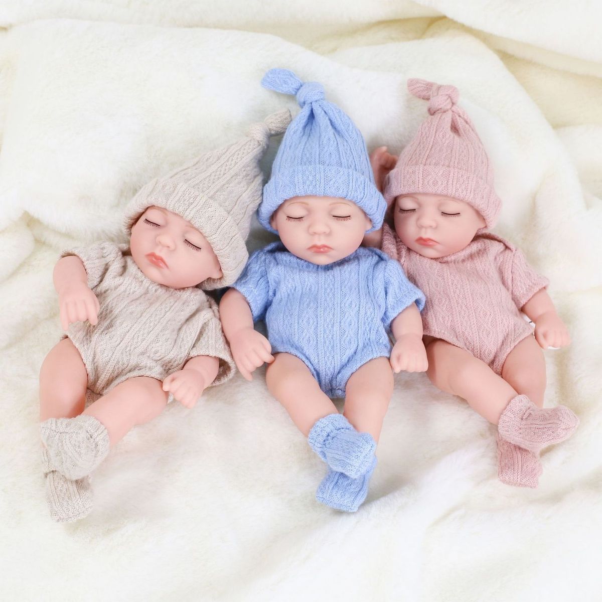 TIOZONEY - Muñeca bebe reborn vinilo de silicona juguetes para 19cm